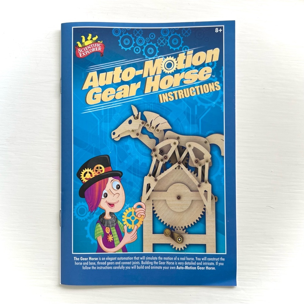 NEW Auto Motion Gear Horse Kit Kids Wood Toy Build Yourself Scientific Exploror - Picture 6 of 14